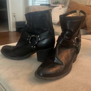 Frye ‘moto’ heeled boots, used.